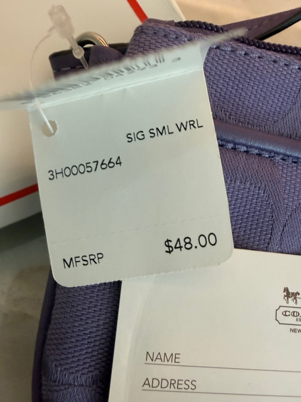 Coach Purple Signature Small Wristlet - Picture 4 of 6